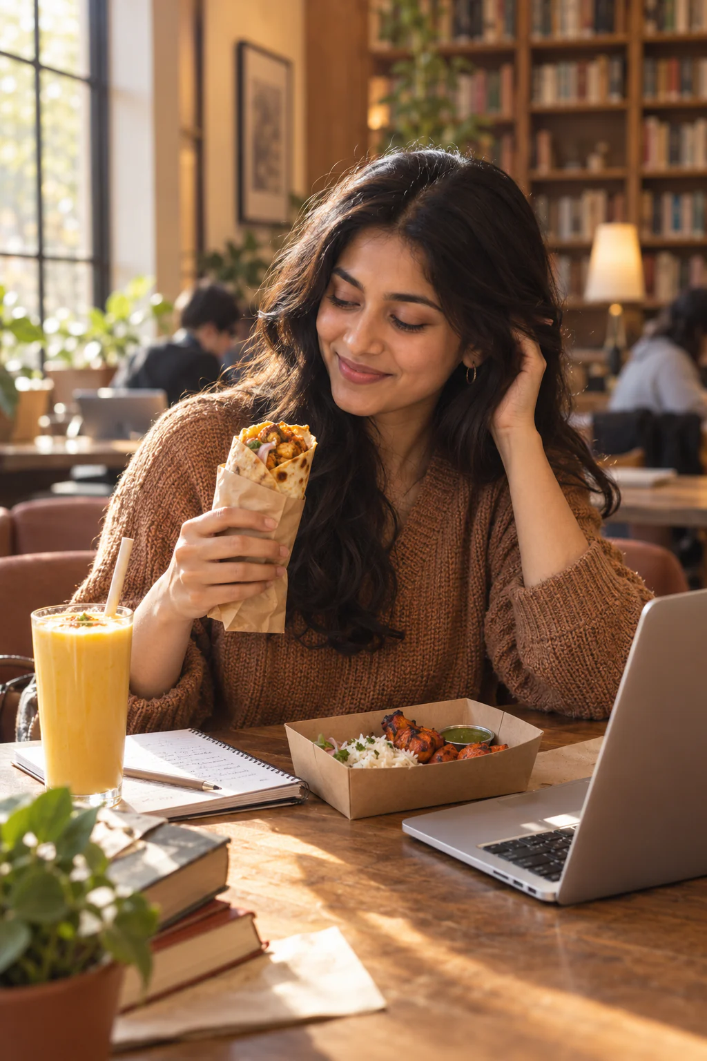 BITES, an editorial scene enjoying Indian food